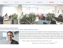 Tablet Screenshot of beda-telemarketing.de